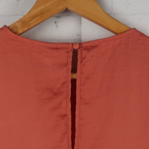 A NEW DAY BURNT ORANGE SHORT SLEEVE ROUND NECK WORK OFFICE TOP SIZE MEDIUM - Picture 6 of 7